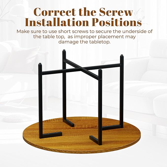 Round Coffee Table, Small Coffee Tables for Living Room, Wood Coffee Table with Metal Frame, Floor Table Desk for Sitting on The Floor, Home, Office, Farmhouse, Honey Brown (23.6"D x 17.7"H)