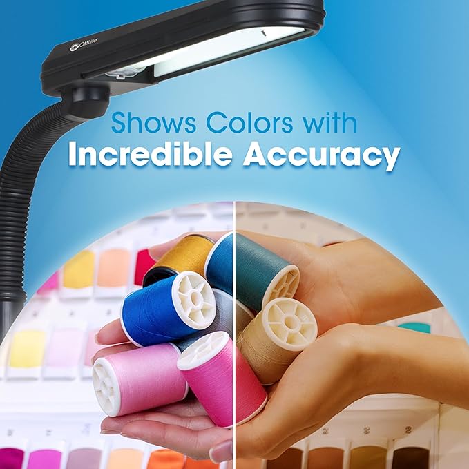 OttLite Standing Floor Lamp with Weighted Base & Adjustable Neck - 24w Energy Efficient Light Bulb for Bright Natural Daylight - Modern Home Decor, for Living Room, Reading, Bedroom, Dorm & Office