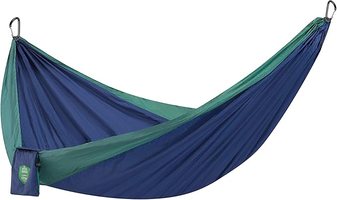 Handcrafted Adventure Parachute Hammock by Yellow Leaf Hammocks - Fits 1-2 PPL, 400lb max - Weathersafe, Super Strong, Easy to Hang, Ultrasoft, Easy to Pack - Color: Blue and Green