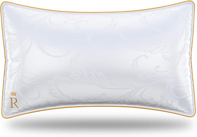 Royal Therapy Pillows King Size Set of 2, Down Alternative Bed Pillows, Adjustable King Size, Jacquard Cotton, for All Sleepers, Side Sleeper Pillow, 2 Pack