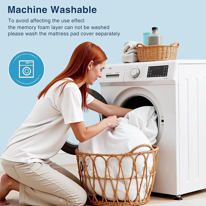 OLANLY Dual-Layer 4 Inch King Size Memory Foam Mattress Topper for Back Pain, 2 Inch Cooling Pillow Top Mattress Pad Cover and 2 Inch Gel Memory Foam Topper, Deep Elastic Pocket, White