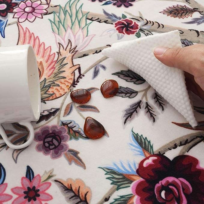 Runner Rug 2x6 Vibrant Tree of Life-Patterned Vintage Kitchen Rugs Non Slip Washable Soft Carpet Runner for Laundry Bedroom Bathroom, Beige