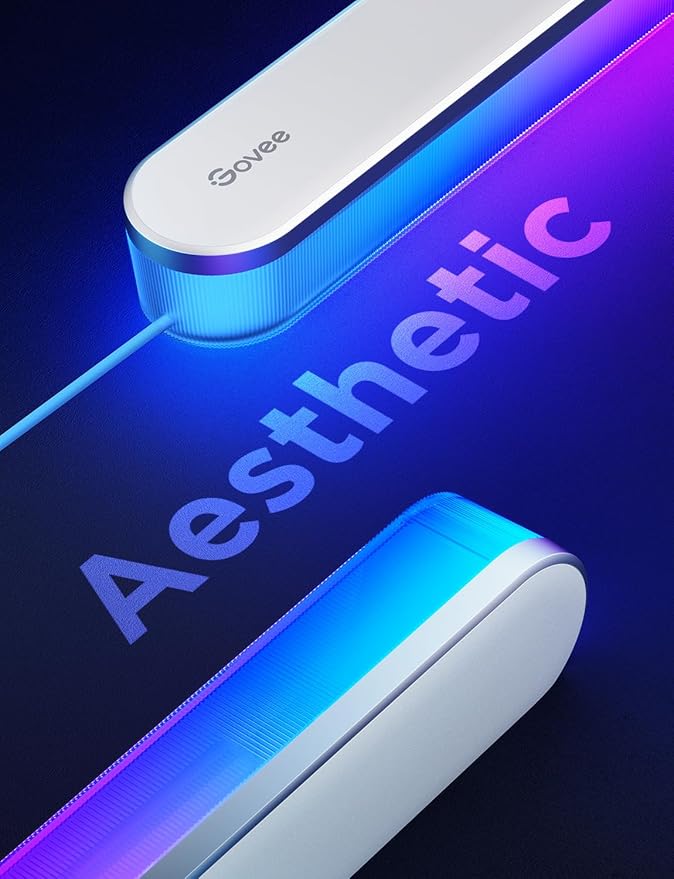 Govee Wall Sconces Set of Two, RGBIC LED Wall Lights, Works with Matter & Alexa, Music Sync, Plug in Wall Mount Light, Dimmable Modern Room Light for Living Room Bedroom Hallway, 2 Pack