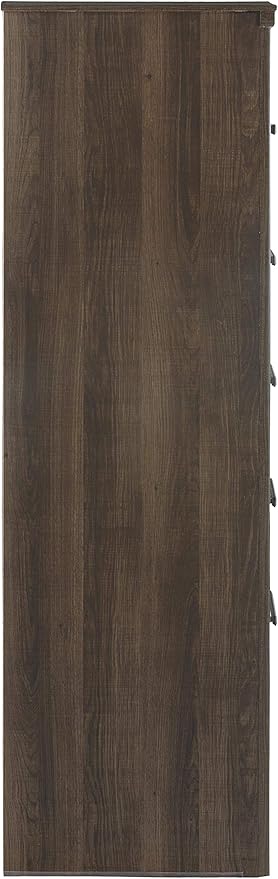Signature Design by Ashley Juararo Rustic 5 Drawer Chest of Drawers, Aged Dark Brown