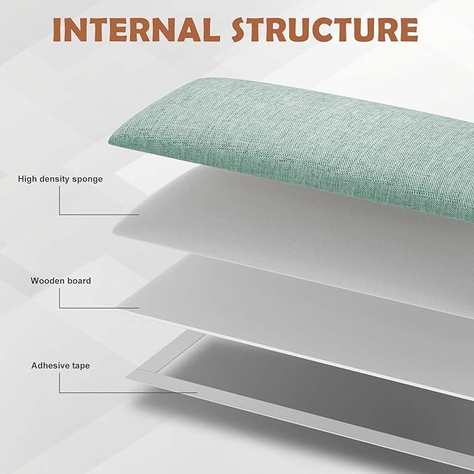 IFNOW Upholstered Wall Mounted Headboard, 3D Soundproof Wall Panels Peel and Stick for Queen Size, Reusable and Removable Tufted Bed Headboard in Grass Green (9 Panels, 10" x 24")