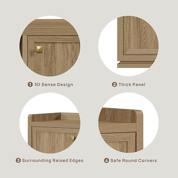 SICOTAS TV Stand Entertainment Center - 67" TV Console for Living Room Modern TV Stand for Bedroom, Media Console with Shelf and Cabinet, Entertainment Stand for TVs up to 65 75 Inch(Brown Oak)