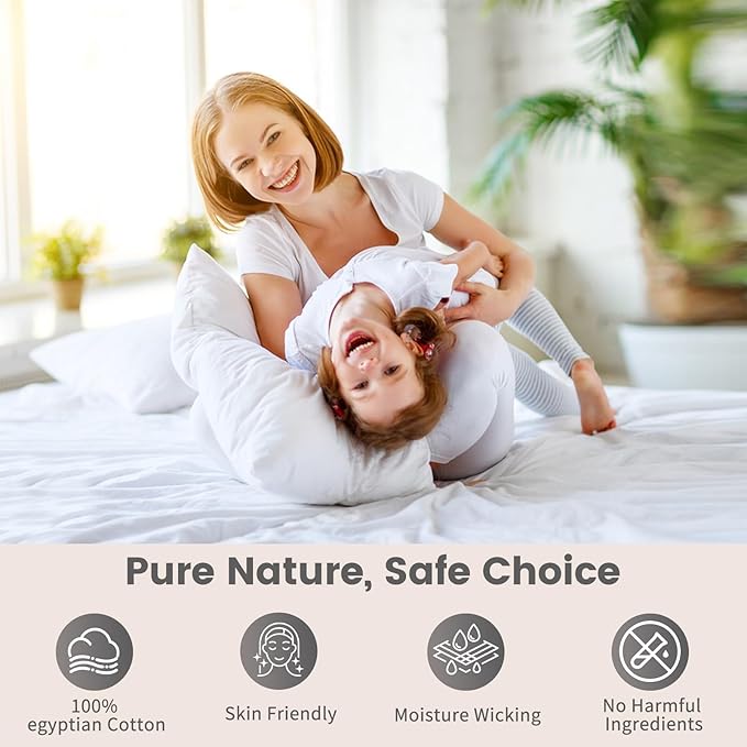 Bedlifes 1000 Thread Count 100% Egyptian Cotton California King Size Sheets Set - Sateen Soft Silky Breathable Luxury Cooling 4 Pieces (White)