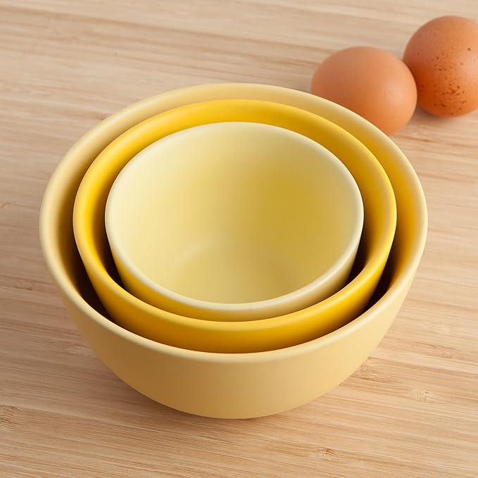 Now Desgns Nesting Prep Bowls, Set of 3, Matte Sunrise Yellow