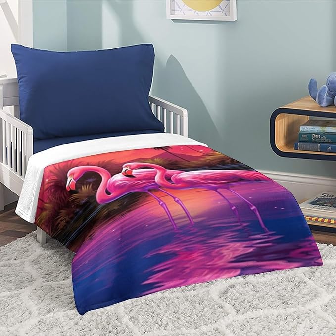 Flamingo Reflection Sunset Super Soft Winter Comfy Throw Blanket Flannel Fleece Lightweight Blanket for Couch Car Bed 50x60 in