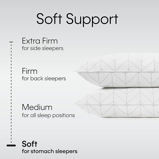 Calvin Klein Herringbone Print 20" x 36" King Size Set of 2 Bed Pillows for Sleeping, White