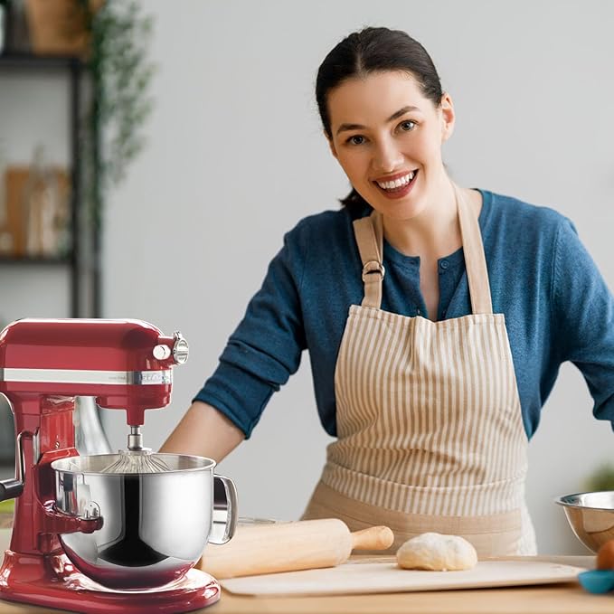 6QT Stainless Steel Mixer Bowl Compatible with Kitchenaid Stand Mixer, Kitchen Aid Mixing Replacement Bowl with Ergonomic Handle for 6QT Lift Mixer