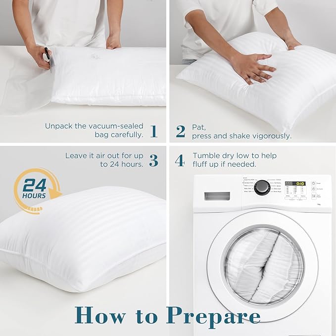 viewstar Bed Pillows King Size Set of 2, Hotel Collection, Down Alternative Big Pillow for Back, Stomach or Side Sleepers, Soft