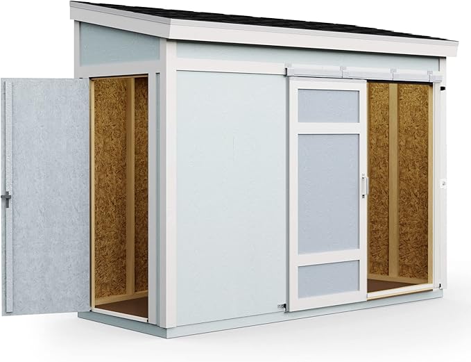 Handy Home Products Cambria 10x4 Outdoor Wood Storage Shed with Full Floor System- Does not Include Paint or Roofing Shingles