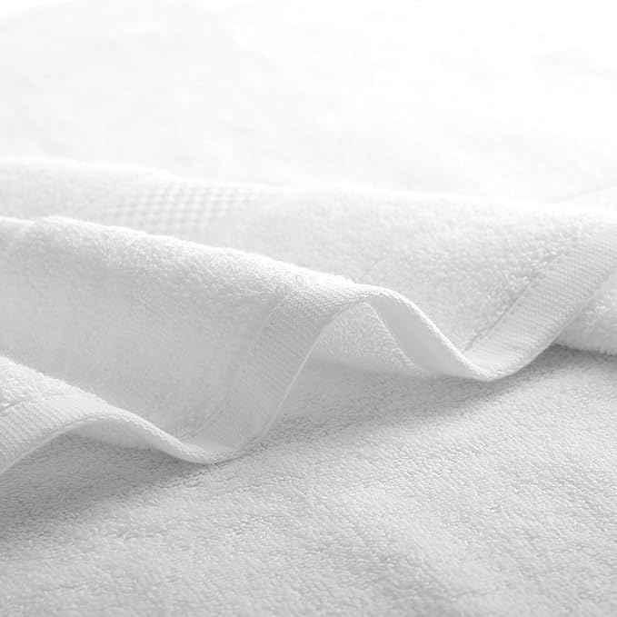 Super Absorbent Quick Drying | Hotel Grade Extra Large Bath Towels, 2-Piece Set, Bathroom Luxury Soft Towels-650GSM Cotton Luxury Beach Bath Towel 80x160cm (31.5x63 inches) (White)