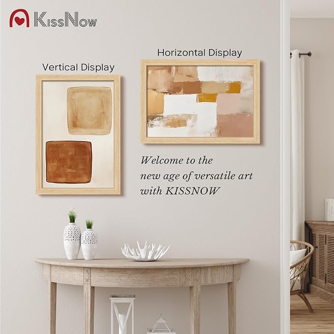 13x19 Picture Frame set of 4, Natural Oak Wood Poster Frame, Wall Hanging