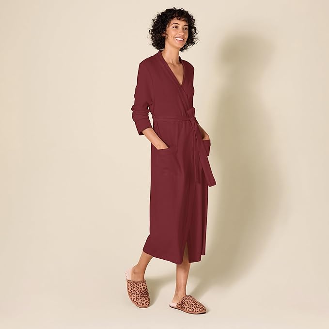 Amazon Essentials Women's Lightweight Waffle Full-Length Robe (Available in Plus Size)