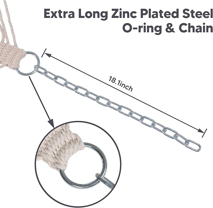 SUNCREAT Hammocks Two Person Tree Hammock, Heavy Duty Hammock for Poolside, Garden, Backyard, Patio, 450lbs Capacity, Gray Waves