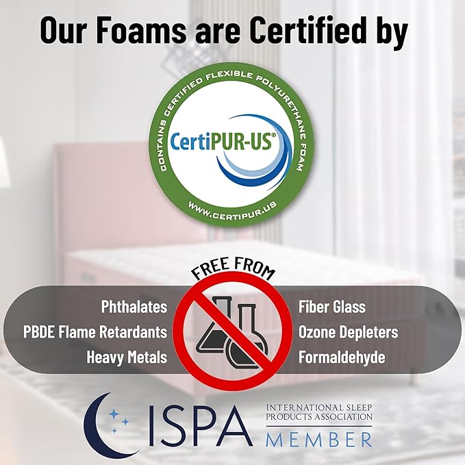 Ottomanson Twin 9" Medium-Firm Hybrid Mattress - Made in USA - Premium Comfort & Support for Young Sleepers - Individually Pocketed Coils & CertiPUR-US Foam - Fiberglass-Free - Bed in a Box