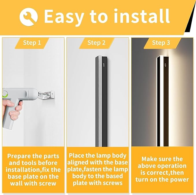 Mikeru Modern Wall Light, 3000k-6000k Dimmable Sconce 23.6inch Black Exterior Light With Remote Control, IP65 Waterproof Anti-Rust Linear Long Porch Light Outdoor