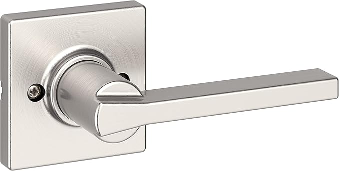 Kwikset Casey Interior Passage Door Handle, Lever for Closet and Hallway Doors, Reversible Non-Locking Handle Lever, Satin Nickel, with Microban Protection (Pack of 4)