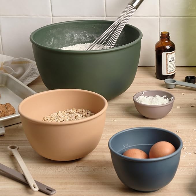 Bamboozle Astrik Baking Bundle | 5 Piece Mixing Bowl Set | Measuring Cups and Spoons | Cooking and Meal Prep | Dishwasher Safe | Microwave Safe | Alpine Forest