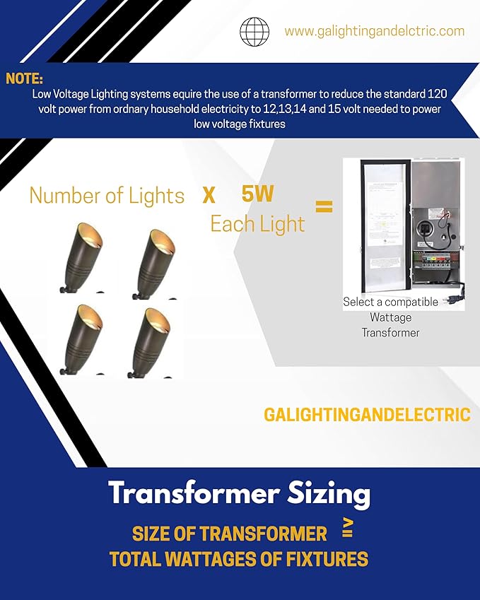 Brass Landscape Spotlights by GLE - 12 Volt - Outdoor Uplight LED, Wired Spot Lights IP65 Waterproof, Antique Bronze for Exterior Garden Yard Tree House Without MR16 Bulb (1 Pack)