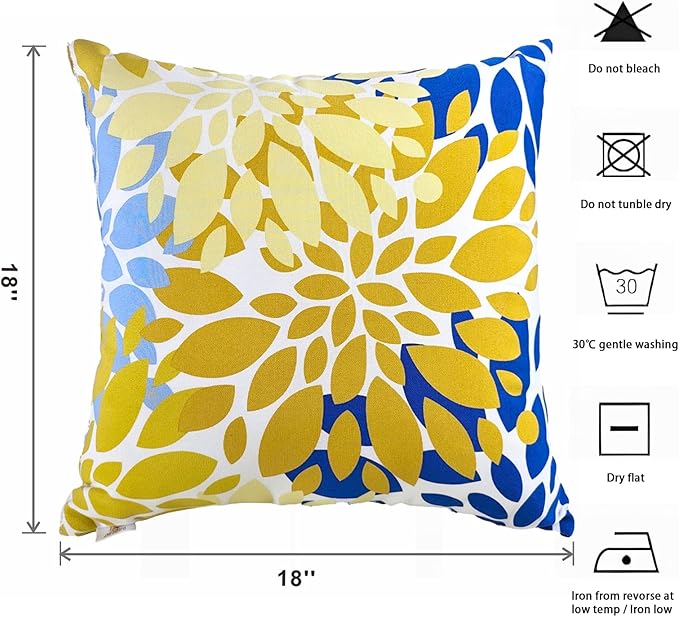 Outdoor Throw Pillows - Decorative Pillows with Insert Included Set of 2 Outdoor Pillows for Patio Furniture 18x18 Inch