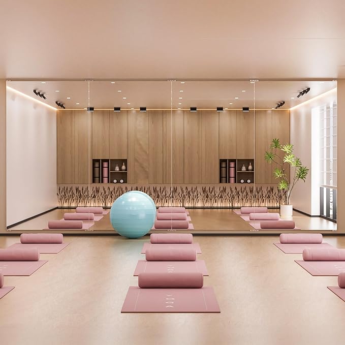 2PCS 71" X 24" Gym Mirror - Full Length Wall Mirror for Gyms, Dance Studios, Home and Yoga - Easy Installation, Ultra Light Shatterproof Nano Miorror Reduces 60% Commercial Insurance Costs, 5LB Each