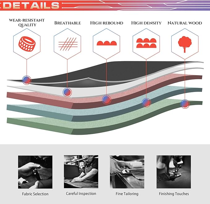 COLAMY Ergonomic Office Chair, High Back Leather Desk Chair with Adjustable Lumbar Knob, Thick Cushion Seat, Flip-up Armrests, Rocking Function, Computer Chair for Home Office, Black