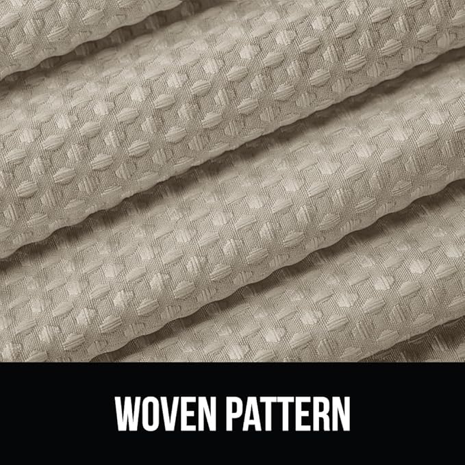 GORILLA GRIP Waffle Shower Curtain, Thick Weighted Fabric, Wrinkle and Rust Resistant, Classic Hotel Quality Design, Heavy Duty Long Curtains for Bathroom Showers, Bath Tubs, Machine Wash, 72x72 Beige