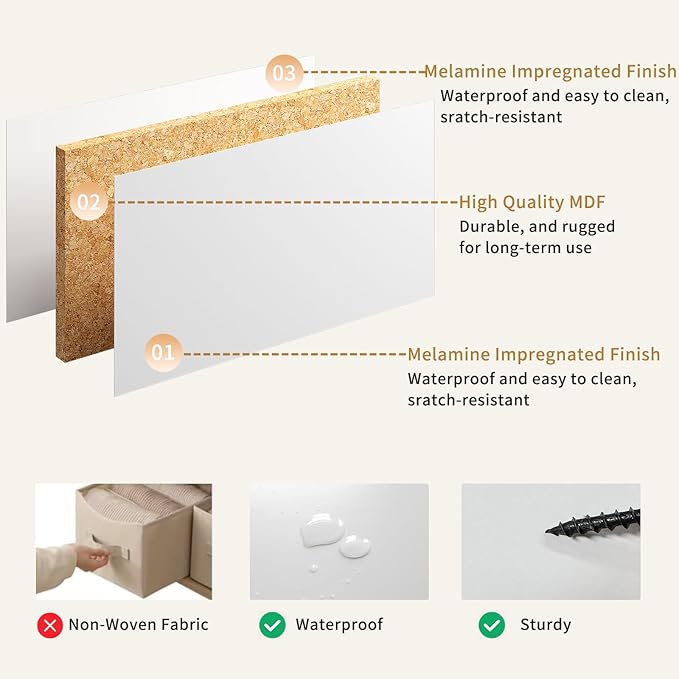 9 Drawer Dresser for Bedroom with Deep Drawers, 63" Wide Wood Dresser, Large Floor Chest of Drawers, Modern Long TV Stand, Storage Cabinet Side Table, White