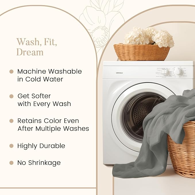 100% Cotton Sheets King Size Sheets Set, 15" Deep Pocket King Sheet Set, 800 Thread Count Sateen Weave Luxury Hotel Sheets, Naturally Cool Long Staple Egyptian Cotton, No Pilling & Shrink - Silver