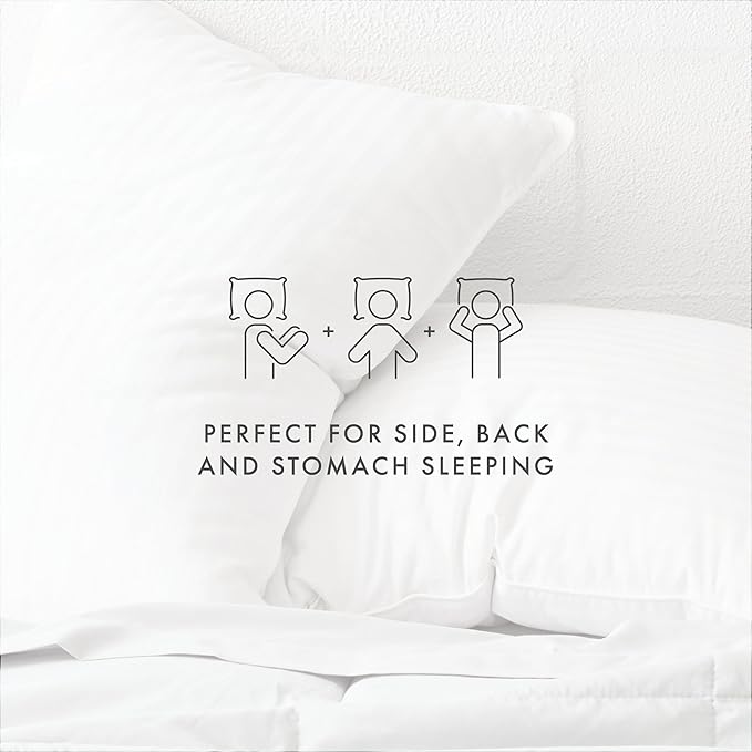 Linen Market Cooling Gel Queen Pillows Set of 2-100% Cotton Cover, Soft Gel-Fiber Filling, Bed Pillows for All Sleepers, Odorless and Non-Toxic, Perfect Firmness for Cool Comfort