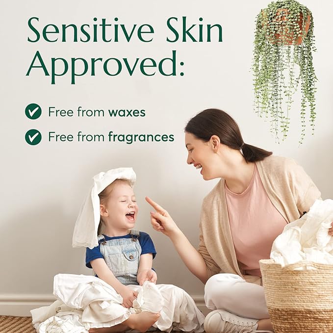 Cleanomic Earthfresh Fabric Softener Sheets Dryer Sheets, Softens & Removes Static Cling, Vegan Laundry Softener With Essential Oils -Fragrance Free