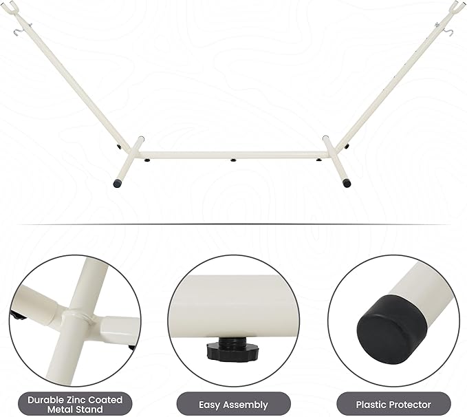 LazyDaze Hammocks Double Hammock with Stand - 2 Person Heavy Duty Outdoor Hammock for Adults, Includes Durable Steel Stand, Portable Carrying Bag and Pillow, Red Purple