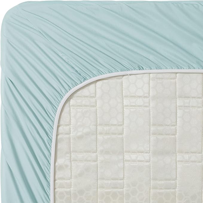 Clara Clark Bed Sheets, Premier 1800 Series 4 Piece Bed Sheet Set, Deep Pocket, Wrinkle, Fade, Stain Resistant, Luxury Soft Bedding Sheets & Pillowcases, Full, Light Blue Aqua