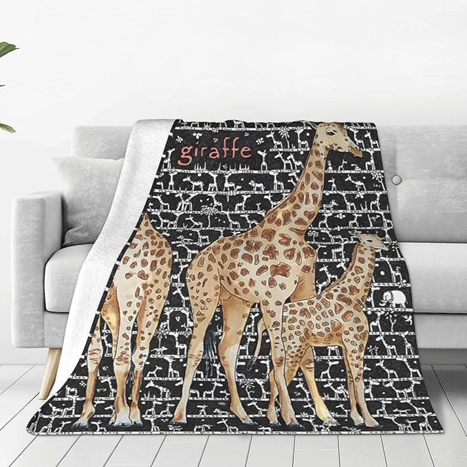 Giraffe Blanket - Cozy Fleece Flannel Throw Blanket, Soft Warm Plush Lightweight for Couch Sofa Bed - Gifts for Women Men Boys Girls Adults Kids - 60"X80"