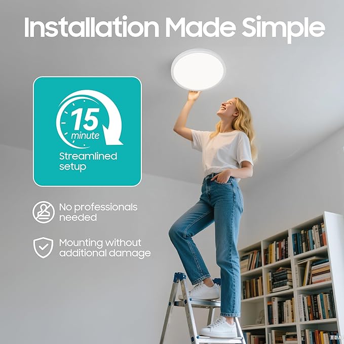 6 Pack 32W 3520LM Dimmable LED Flush Mount Ceiling Light, Ø15.8 Inch 5CCT Selectable (2700K-6500K), Slim Integrated Light Fixture for Kitchen Bedroom Laundry Hallway, White