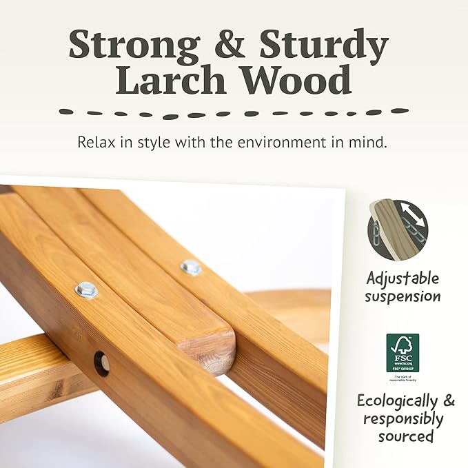 LA SIESTA® - XL King Brisa Classic Hammock & Elipso Stand - Larch Wood Hammock Stand - Weather & Tear Resistant - Backyard Outdoor Hammock with Stand - Family Hammock and Stand - Max 440 Lbs, Lime