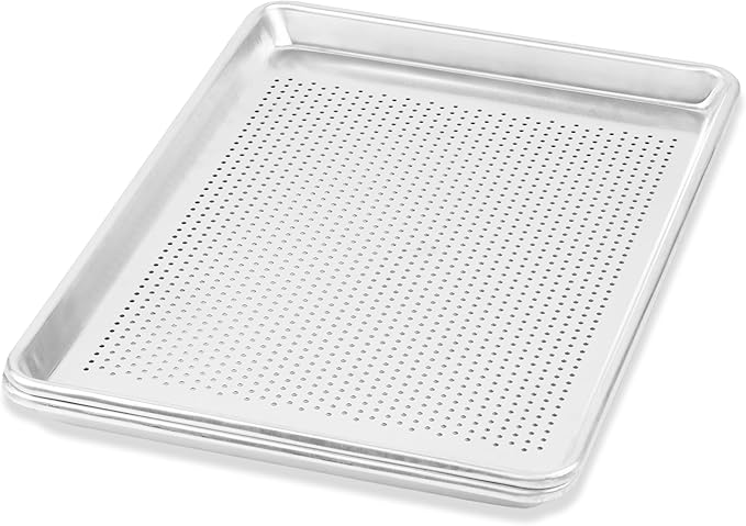 Baking Sheet Set with Rack 18" Non-Toxic Bakeware Set Baking Trays for Oven, 100% Recycled Aluminum, 2pc Bakeware Set Baking Sheets 18" Never Rust, PTFE,PFAS,PFOA Free by Baker's Secret