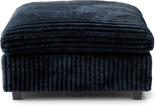 JACH 39.37" Modern Comfy Ottoman for Living Room, Oversized Ottoman Footstool, Cushion Covers Removable, Minimalist Ottomans for Party Bedroom Apartment (Black)