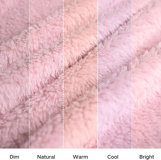 Sherpa Throw Blanket for Bed, Super Soft Cozy Fuzzy Plush Blankets for Winter, Reversible Thick Warm Blanket for Bed, Couch, Living Room, Pink, Twin Size 60"x 80"