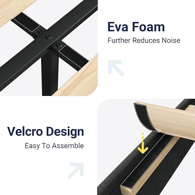 Allewie King Size Platform Bed Frame with Geometric Wingback Headboard, Modern Upholstered Bed with Wooden Slats Support, No Box Spring Needed, Easy Assembly, Dark Grey