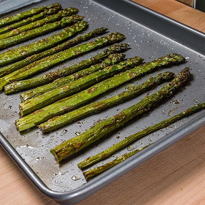 12.7-Inch Nonstick Baking Sheets & Cookie Trays for Oven, 2-Pack PFOA Free Baking Pans Set (Black)