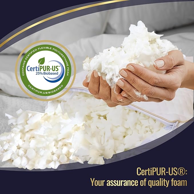 Royal Therapy King Memory Foam Pillow, Adjustable Shredded Odor-Free Pillow for Neck & Shoulder Pain Relief, Support for Back, Stomach, Side Sleepers, AirFlowPRO