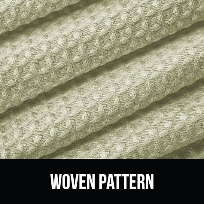 GORILLA GRIP Waffle Shower Curtain, Thick Weighted Fabric, Wrinkle and Rust Resistant, Classic Hotel Quality Design, Heavy Duty Long Curtains for Bathroom Showers, Bath Tubs, Machine Wash, 72x72, Sage