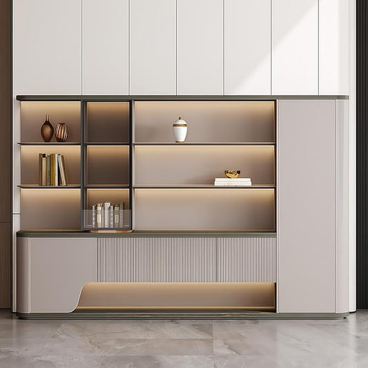Modern L Shaped Desk, 78.7 inch Large Desk with Storage, Executive Desks for Home Office No Installation Required with Drawers and Lockable, Without Desk or Computer Chair (Filing Cabinet)