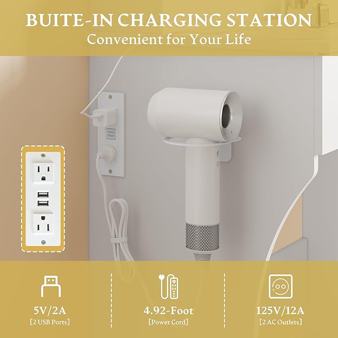 Vanity Desk with Mirror and Lights, Small Makeup Vanity Table Set with Storage Drawers & Power Outlets & Chair, 3 Lighting Modes & RGB Ambient Light, Dressing Table for Women Girls Bedroom, White