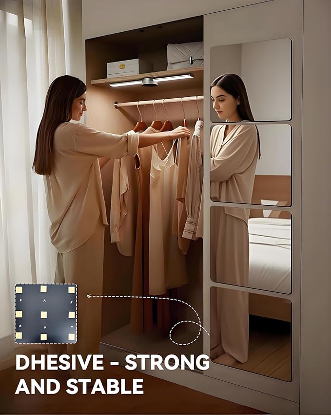 12" x 14" 16Pcs Full Length Wall Mirror Tiles, Frameless Wall Mounted Mirror Glass Wall Mirror for Home Gym, Door, Bedroom, Living Room