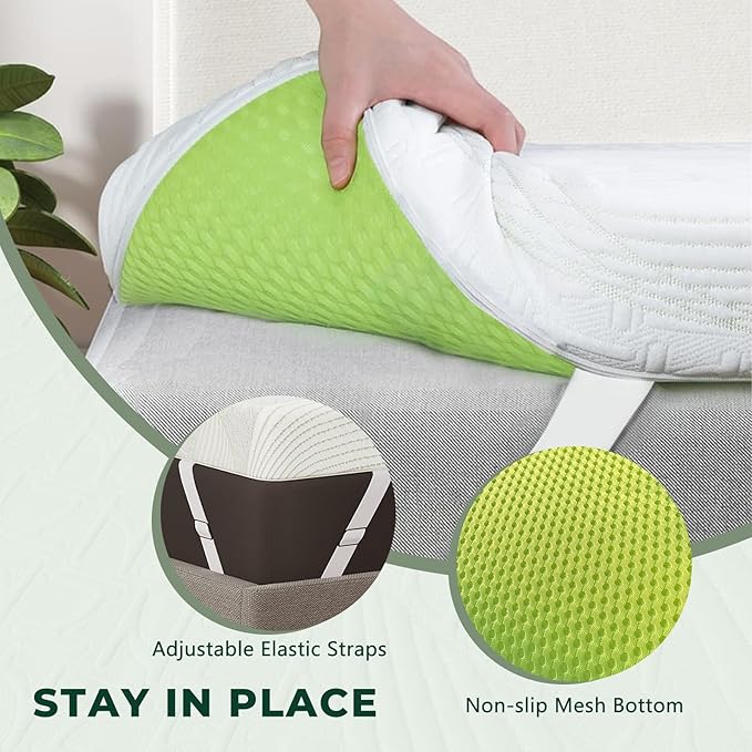 4 Inch Twin Firm Mattress Topper, Extra Firm Memory Foam Bed Topper for Pain Relief, Cooling Gel-Infused & Removable Cover, CertiPUR-US & Oeko-Tex Certified